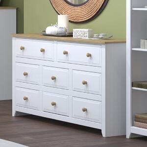 Chatfield Wooden Chest Of 8 Drawers In White And Oak