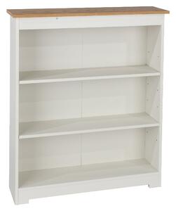 Chorley Wooden Wide Bookcase With 3 Shelves In White And Oak