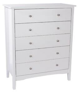 Kamuy Wooden Chest Of 5 Drawers In White