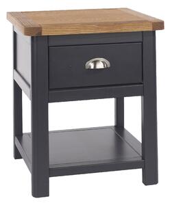 Delavan Wooden Bedside Cabinet With 1 Drawer In Oak And Black