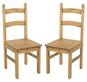 Consett Oak Wooden Dining Chairs In Pair