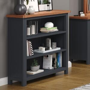 Delavan Wooden Bookcase With 3 Shelves In Oak And Black