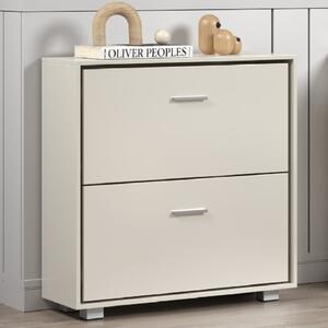 Lufkin Wooden Shoe Cabinet With 2 Flip Doors In White