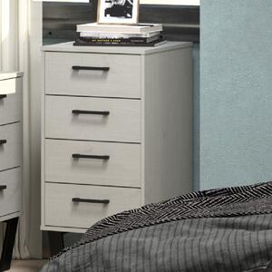 Tilston Wooden Tall Chest Of 4 Drawers In White And Black