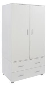 Lufkin Wooden Wardrobe With 2 Doors 2 Drawers In White