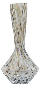 Auburn Small Glass Decorative Vase In Brown And White