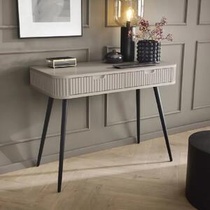 Zebulon Wooden Laptop Desk With 2 Drawers In Cashmere