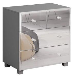 Bangor Mirrored Chest Of 3 Drawers In Grey