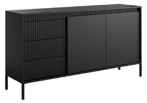 Shawnee Wooden Small Sideboard With 2 Doors 3 Drawers In Black