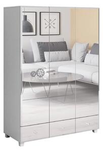 Bangor Mirrored Wardrobe With 3 Doors In White