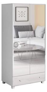 Bangor Mirrored Wardrobe With 2 Doors In White