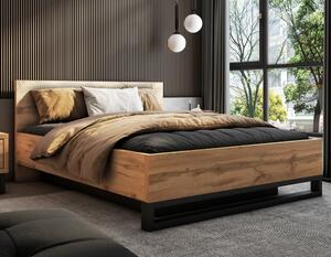 Hamburg Wooden Storage Ottoman King Size Bed In Wotan Oak