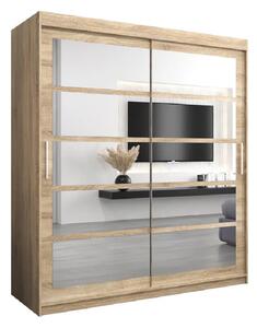 Reston Mirrored Wardrobe With 2 Sliding Doors In Sonoma Oak