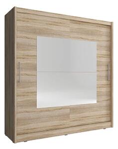 Waldorf IX Mirrored 180cm Wardrobe 2 Sliding Doors In Sonoma Oak