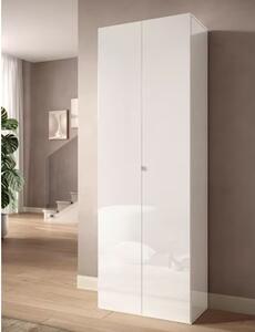 Salta Tall High Gloss Shoe Storage Cabinet 2 Doors In White