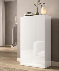 Salta High Gloss Shoe Storage Cabinet With 2 Doors In White