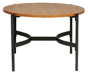 Bastrop Wooden Lamp Table With Black Legs In Brown