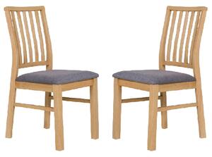 Casper Wooden Oak And Grey Dining Chairs In Pair