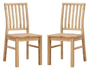 Casper Wooden Oak Dining Chairs In Pair