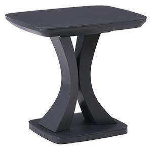 Decatur Glass Square Lamp Table In Charcoal