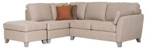 Castro Fabric Left Hand Corner Sofa With Oak Legs In Biscuit