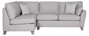 Castro Fabric Left Hand Corner Sofa With Oak Legs In Light Grey