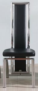 Chicago Faux Leather Dining Chair In Black With Chrome Legs