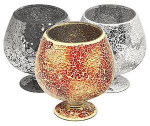 Foley Sparkling Small Mosaic Glass Hurricane Vase