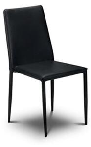 Jeneil Stacking Black Faux Leather Chair