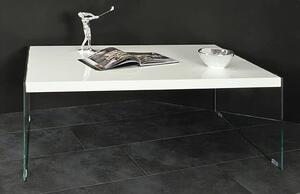 Olymp High Gloss Coffee Table In White With Glass Legs