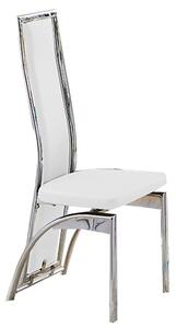 Chicago Faux Leather Dining Chair In White With Chrome Legs