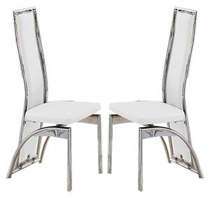 Chicago White Faux Leather Dining Chairs In Pair