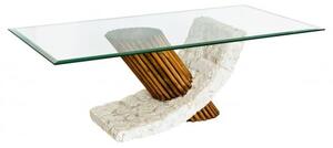 Barnaby Coffee Table In Clear Glass Top