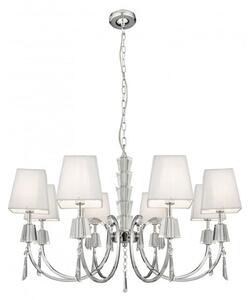 Portico Chrome 8 Light Fitting With Crystal Drops