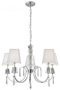 Portico Chrome 5 Light Fitting With Crystal Drops