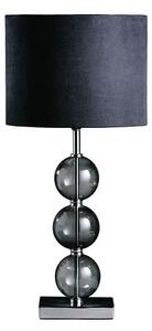 Miscona Black Fabric Shade Table Lamp With Chrome Base