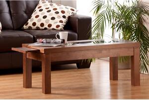 Nevada Coffee Table In Walnut With Black Glass Inserts