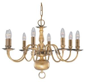 Flemish Antique Brass 8LT Ceiling Light