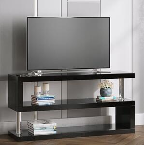 Miami High Gloss S Shape Design TV Stand In Black