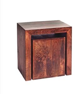 Mango Wood Cubed Nest of 2 Tables