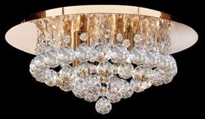 Hanna Semi Flush Gold Finish 4 Light Ceiling Light