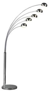 Zeiss 5 Arched Lights Floor Lamp In Polished Chrome