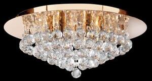 Hanna Semi Flush Gold Finish 6 Light Ceiling Light