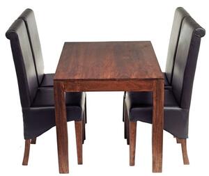 Mango Dining Set With 4 Leather Chairs