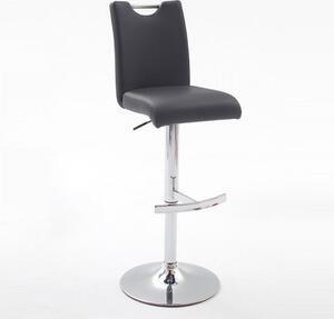 Aachen Black Faux Leather Seat Gas Lift Bar Stool