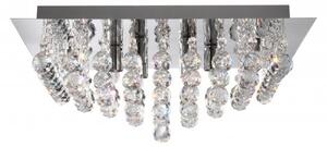 Hanna Square Polished Chrome And Crystal Ceiling Light