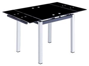 Sarah Extending Black Glass Dining Table With Chrome Legs