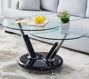 Tokyo Twist Glass Top Coffee Table With Black Matt Base