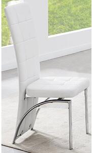 Ravenna Faux Leather Dining Chair In White With Chrome Legs