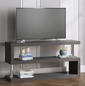 Miami High Gloss S Shape Design TV Stand In Grey